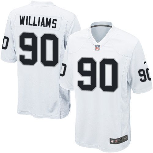 Men's Game Dan Williams Nike Jersey White Road - #90 NFL Oakland Raiders